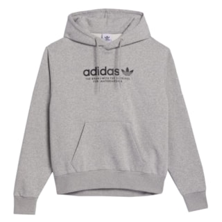 Moletom Canguru Adidas Logo 4.0 Cinza