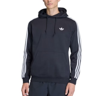 Moletom Canguru Adidas Três Listras Black