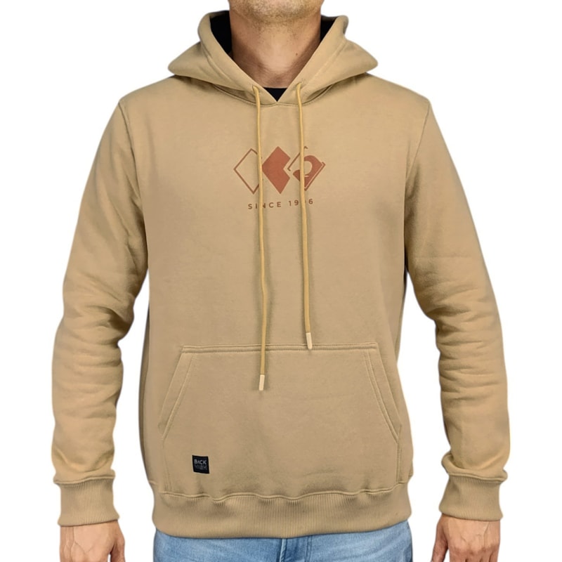 Moletom Canguru Back Wash BW003 Bege os melhores preços Clique e