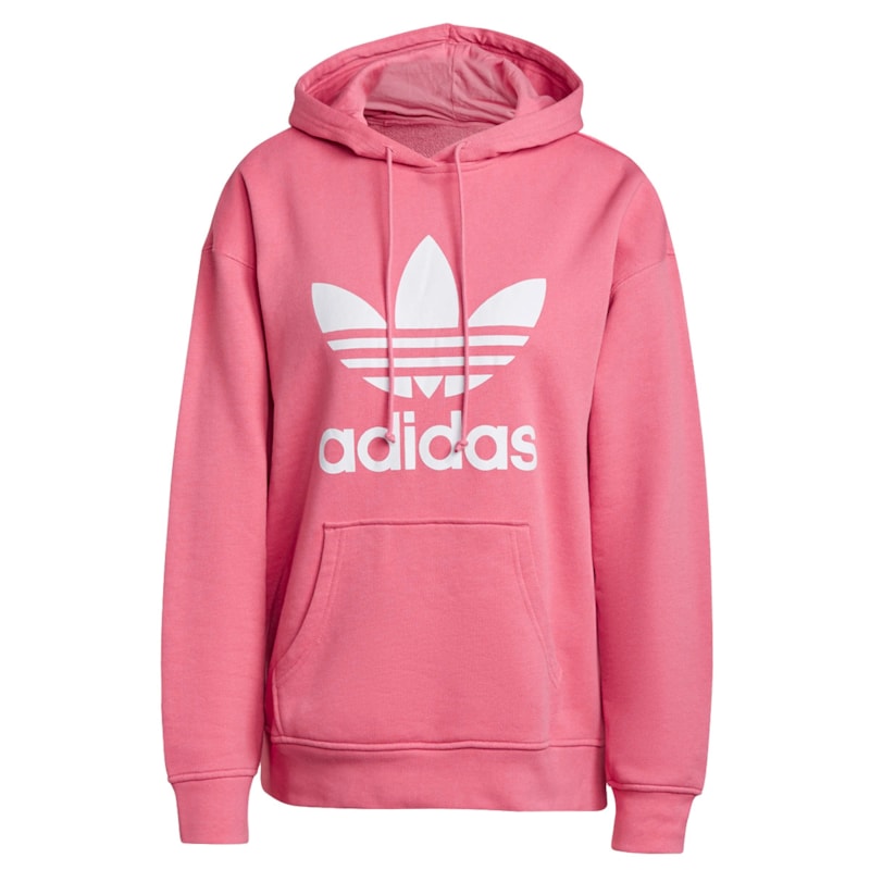 Moletom Canguru Feminino Adidas Adicolor Trefoil Rosa os melhores
