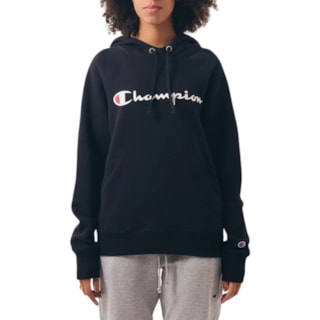 Moletom Canguru Feminino Champion Athletic Script Logo Black