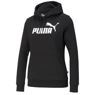 Moletom Canguru Feminino Puma Essentials Logo Black