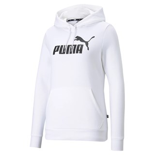 Moletom Canguru Feminino Puma Essentials Logo White