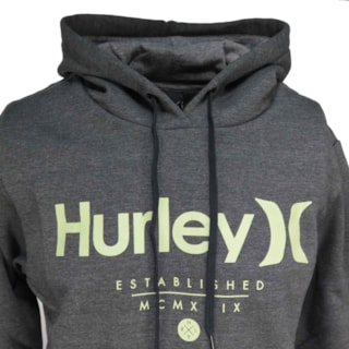 Moletom Canguru Hurley Cinza Cinza Amarelo