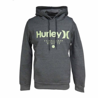 Moletom Canguru Hurley Cinza Cinza Amarelo Moletom Canguru Hurley Cinza Cinza Amarelo
