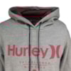 Moletom Canguru Hurley Cinza Cinza Vermelho