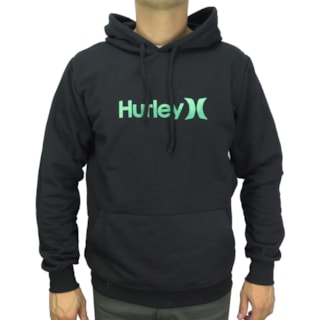 Moletom Canguru Hurley Preto e Verde 9622621