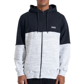 Moletom Canguru Hurley Snow Two Branco Preto