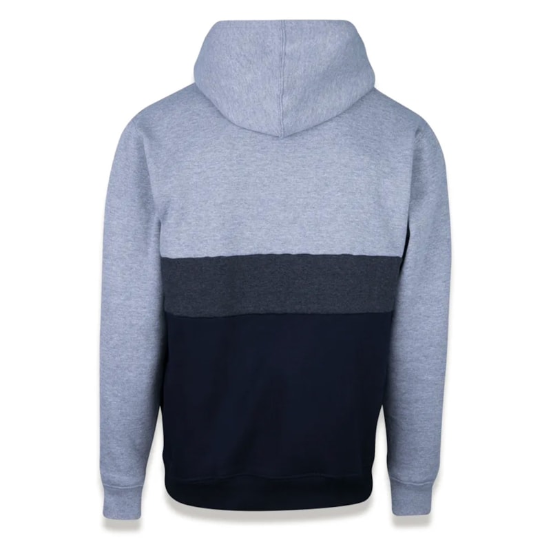 Moletom Canguru New Era NY Yankees MLB Cinza Back Wash