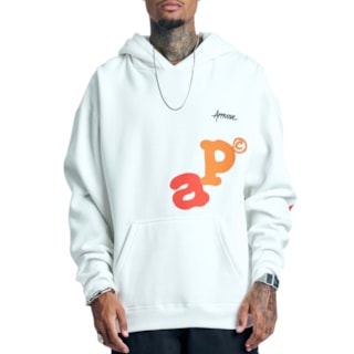 Moletom Canguru Oversized Approve Letters Off White Colorido