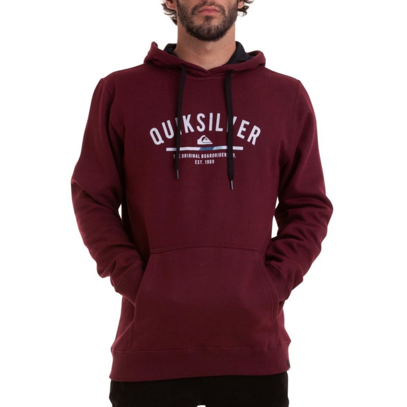 Moletom Quiksilver Simple Colour Hood Vinho Back Wash