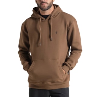Moletom Canguru Volcom Single Stone Marrom