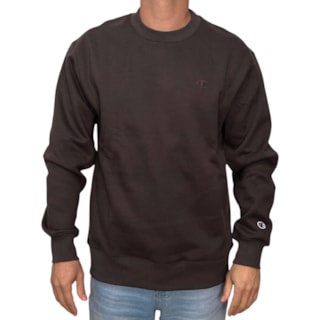 Moletom Careca Champion Athletic Crewneck C Logo Emb Coffee