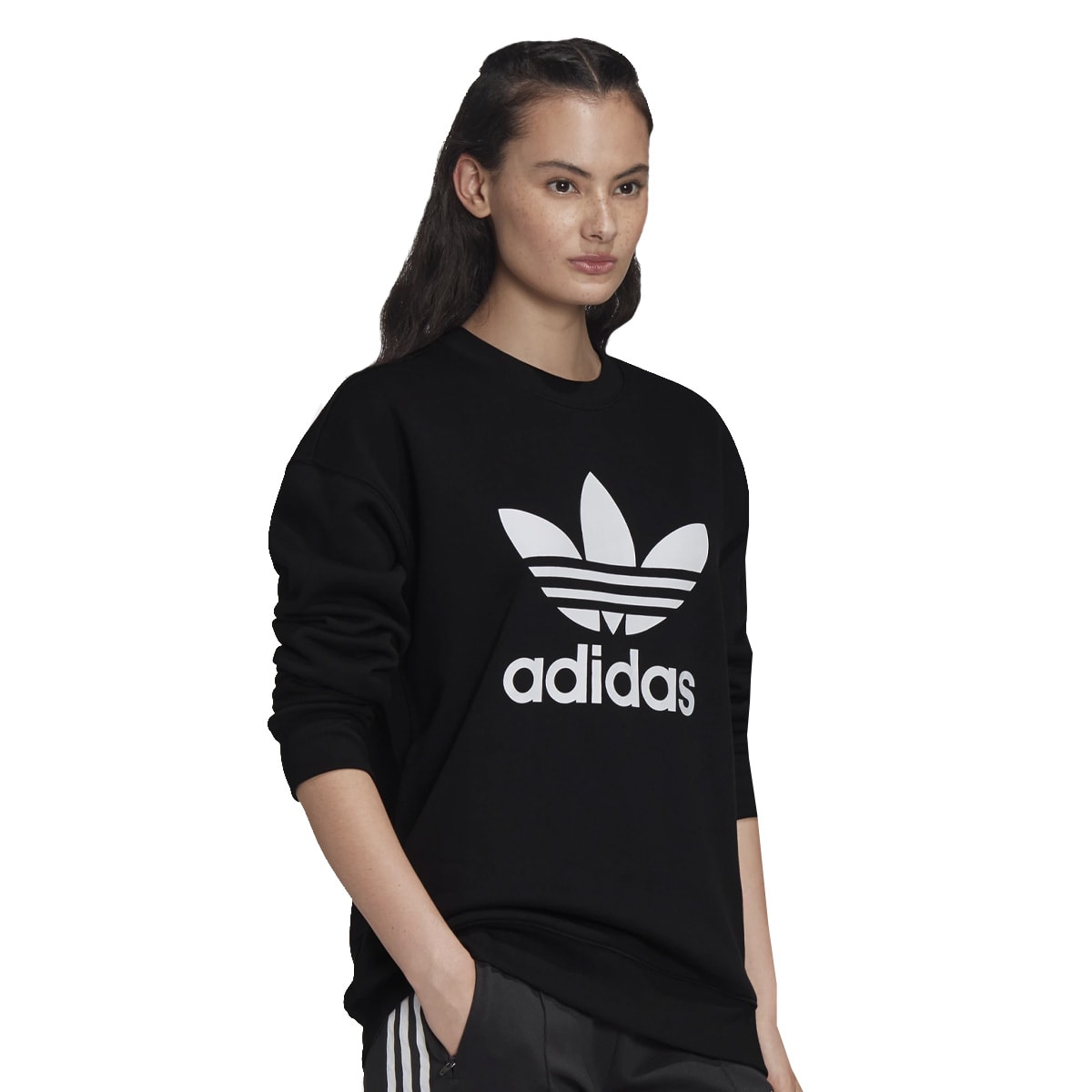 Moletom preto hot sale feminino adidas