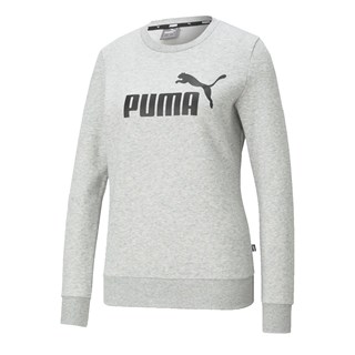 Moletom Careca Feminino Puma Essentials Logo Cinza
