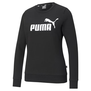 Moletom Careca Feminino Puma Logo Crew Black 