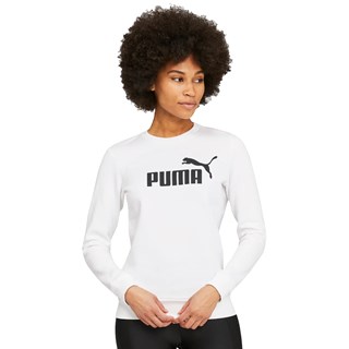 Moletom Careca Feminino Puma Logo Crew White