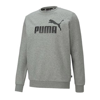 Moletom Careca Puma Essentials Logo Cinza