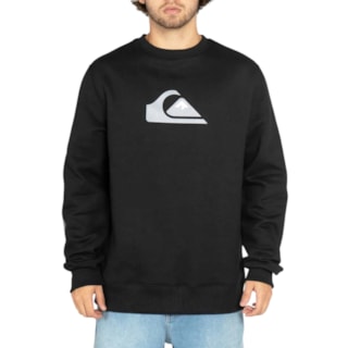 Moletom Careca Quiksilver Comp Logo Preto