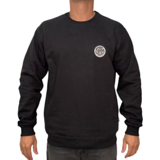 Moletom Careca Rip Curl Wetsuit Icon Crew Preto