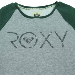 Moletom Careca Roxy Happyday Verde/Cinza