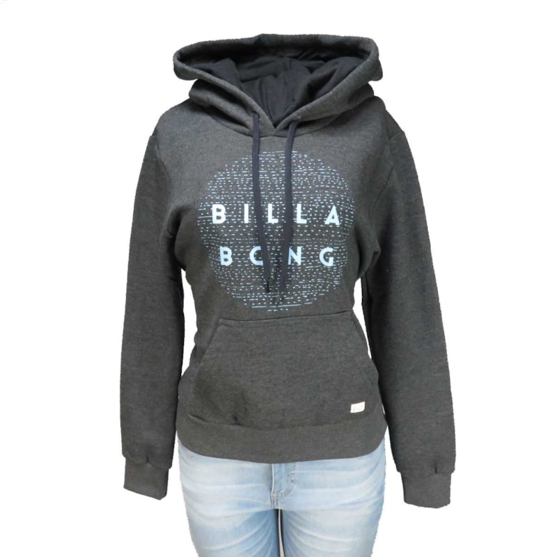 Moletom Feminino Billabong Division Logo Cinza