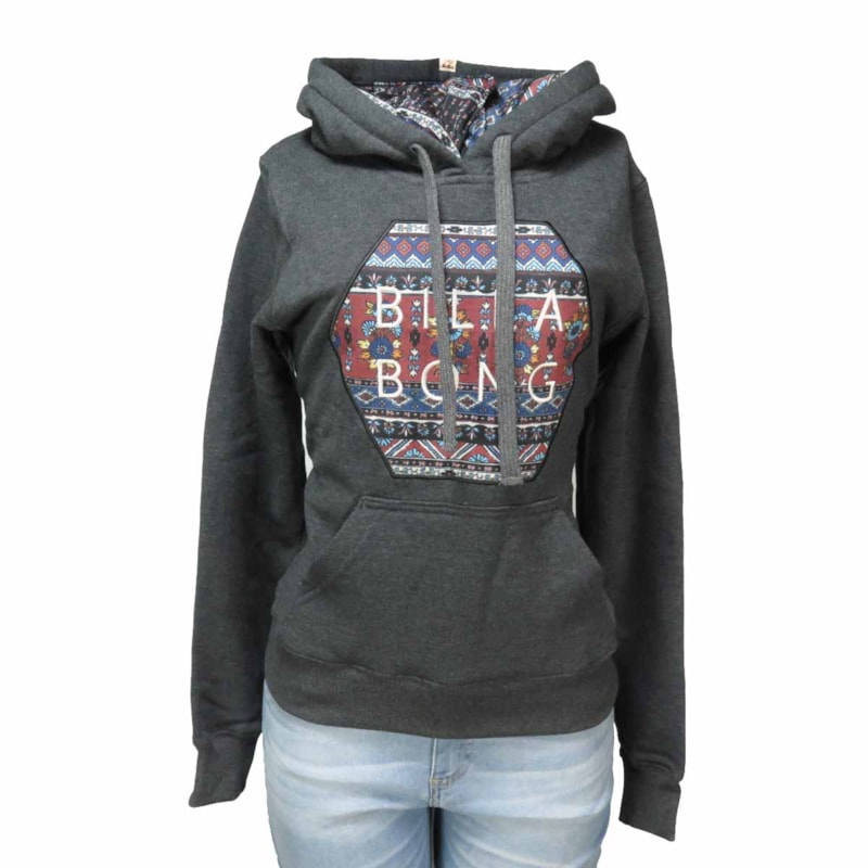 Moletom Feminino Billabong Tribe Cinza