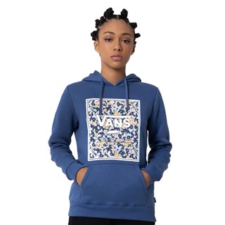 Moletom Feminino Canguru Vans Deco Box Hoodie Azul