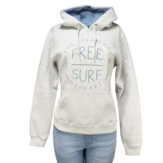Moletom Feminino Freesurf Heart Cinza Moletom Feminino Freesurf Heart Cinza