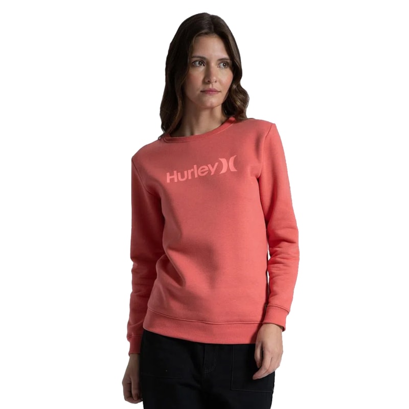 Hurley Moletom Careca Vermelho Moletom Feminino Hurley One E Only