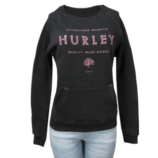 Moletom Feminino Hurley Preto 736600 Moletom Feminino Hurley Preto 736600