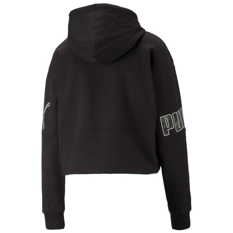 Moletom Feminino Puma Power Colourblock Preto os melhores preços