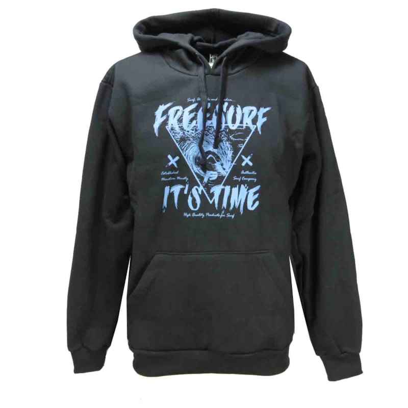 Moletom Freesurf Cool Preto Azul