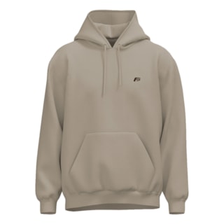 Moletom Oversized Canguru Freesurf Logo Bege