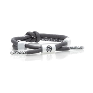 Pulseira Rastaclat Positive Vibes Cinza Branca