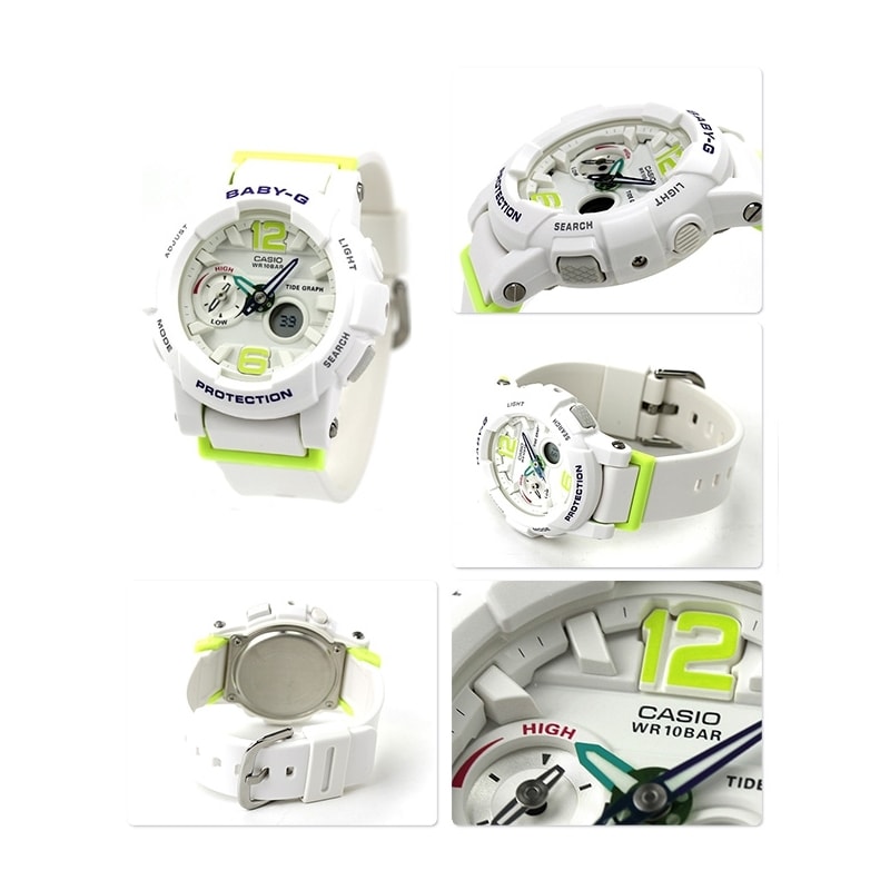Relógio Casio Baby G G-Lide Branco Verde - Back Wash