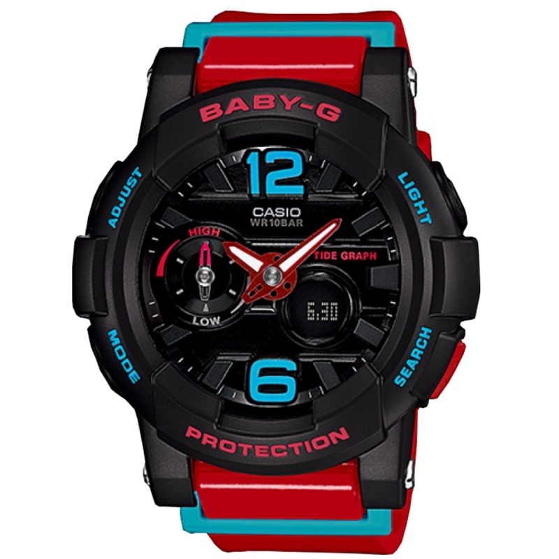 Relógio Casio Baby G G-Lide Preto Vermelho - Back Wash