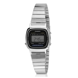Relógio Casio Vintage Prata/Preto LA670WA-1DF Relógio Casio Vintage Prata/Preto LA670WA-1DF