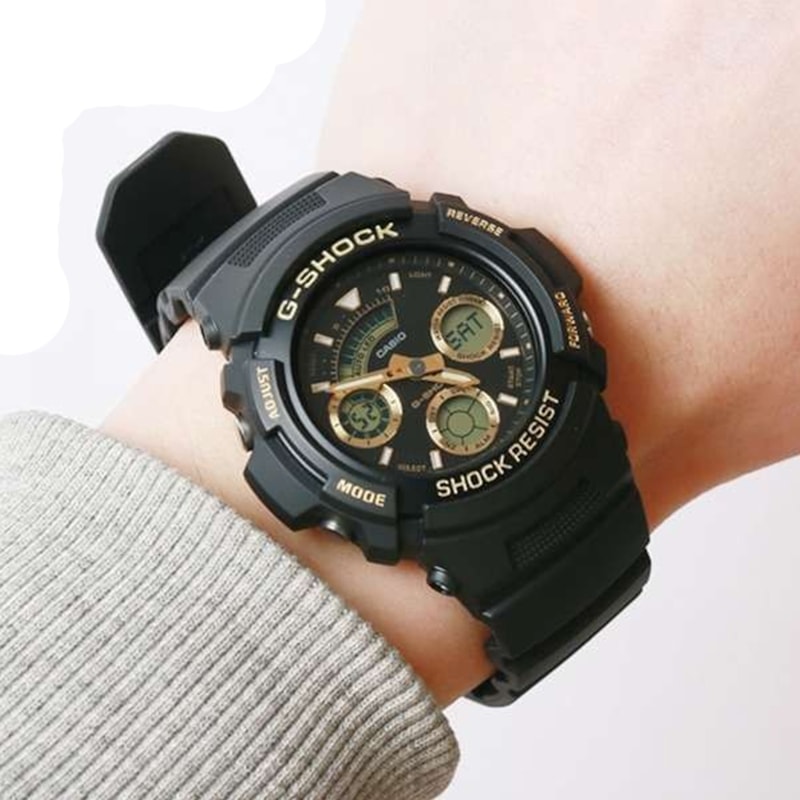 Relogio G Shock Aw 591gbx 1a9dr Preto Back Wash