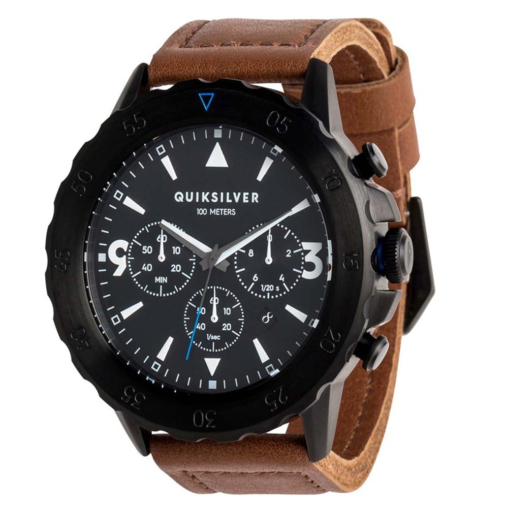 Relógio Quiksilver B-52 Chrono Leather Preto - Back Wash