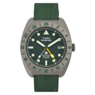 Relógio Timex Expedition Pineer Titanium Automático GMT Verde
