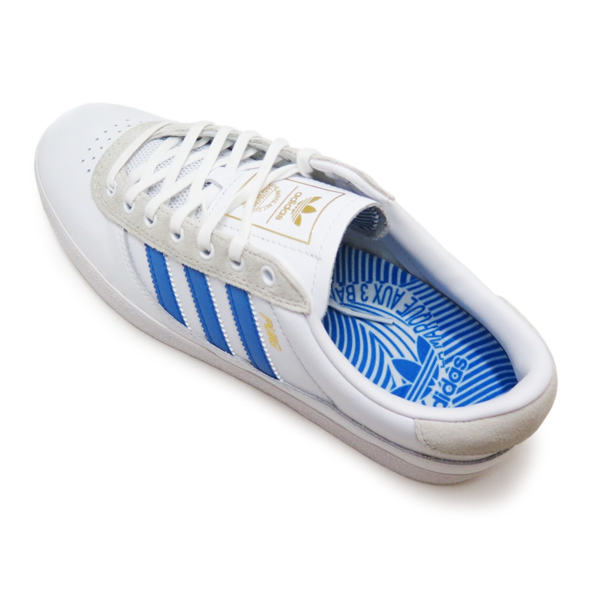 Tênis Adidas Puig Indoor Cloud White / Blue Bird / Gold Metallic