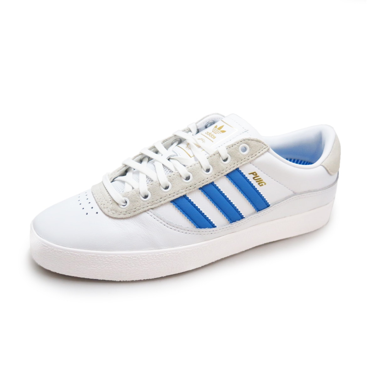 Tênis Adidas Puig Indoor Cloud White / Blue Bird / Gold Metallic