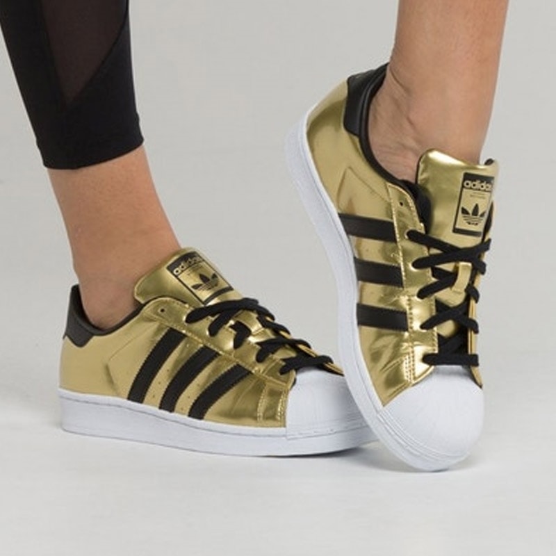 Adidas superstar clearance dourado com glitter