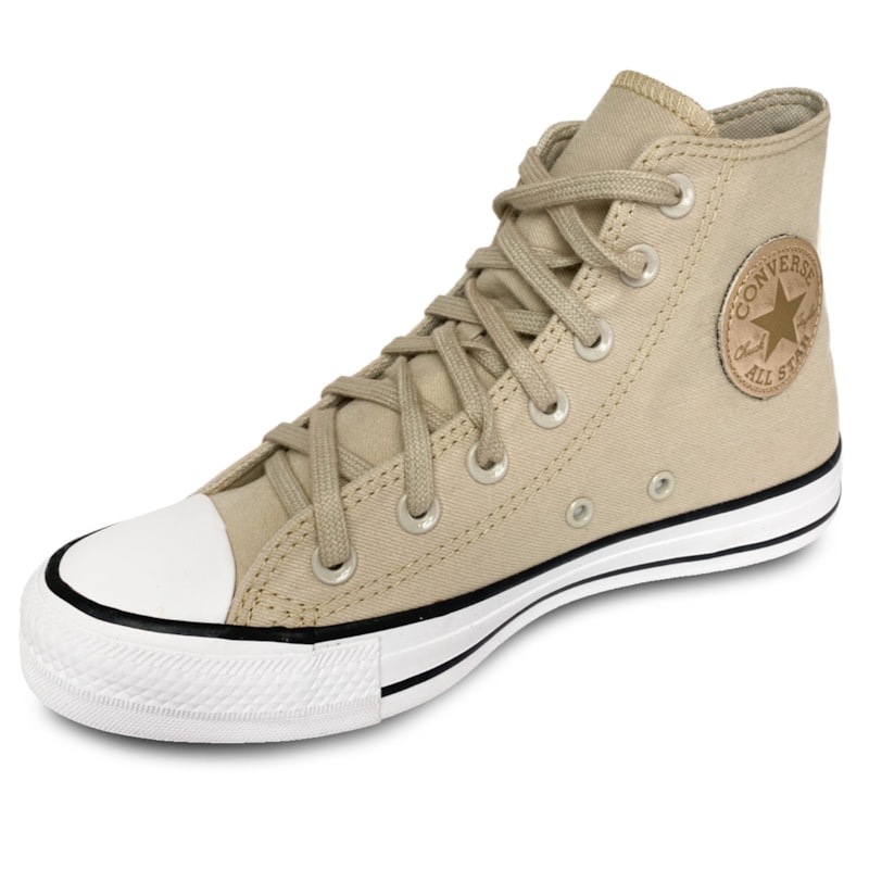 Tênis Converse All Star Chuck Taylor Hi Bege Claro / Ouro Claro os