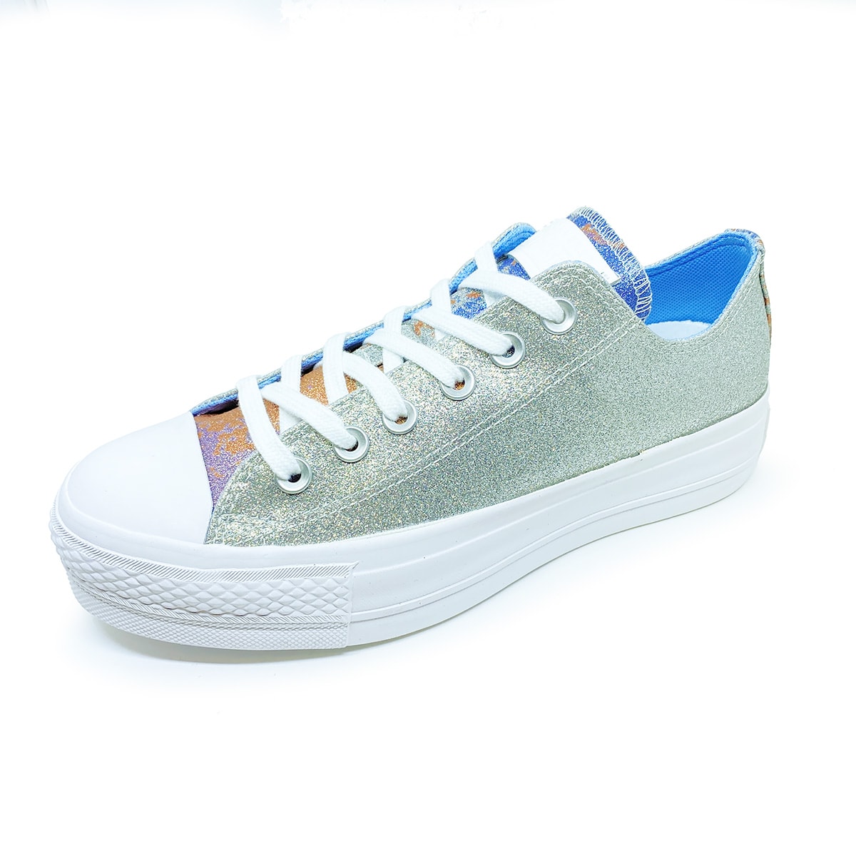 Tênis Converse All Star Chuck Taylor Lift Low Glitter Branco Prata os  melhores preços | Clique e confira!
