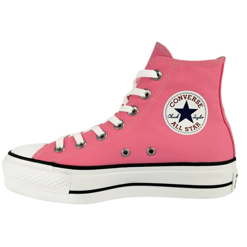 Tênis Converse All Star Chuck Taylor Lift Rosa Neon Preto Branco Cano Alto  os melhores preços