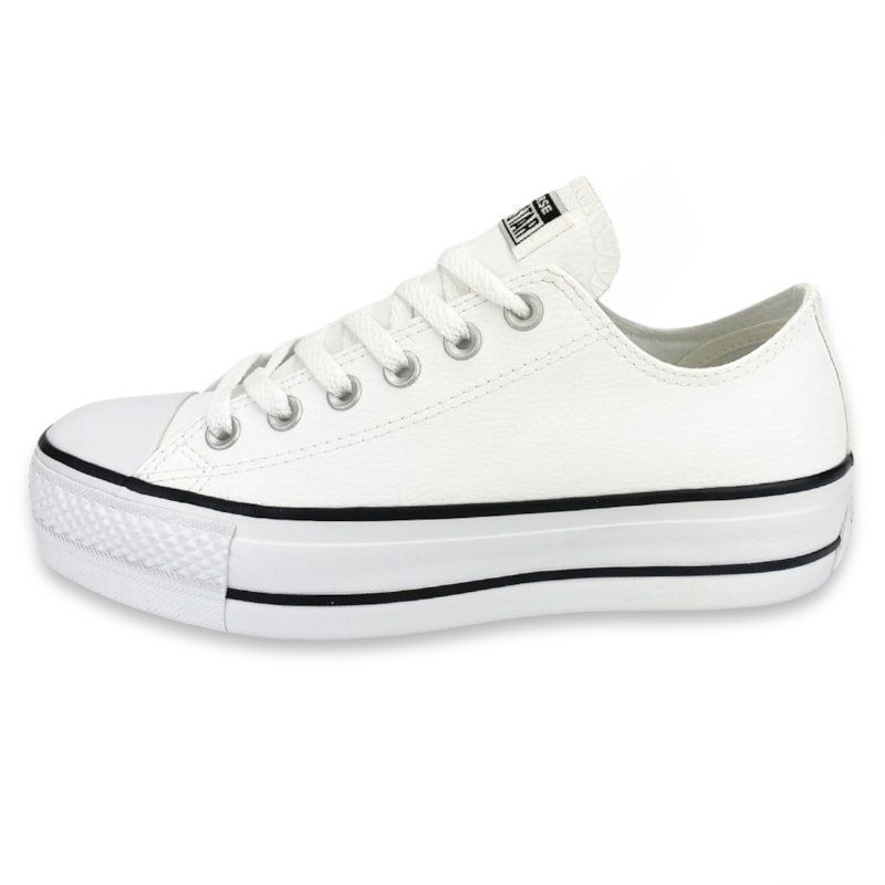 TÊNIS CONVERSE CHUCK TAYLOR ALL STAR OX LIFT COURO SINTÉTICO BRANCO  CT09830001