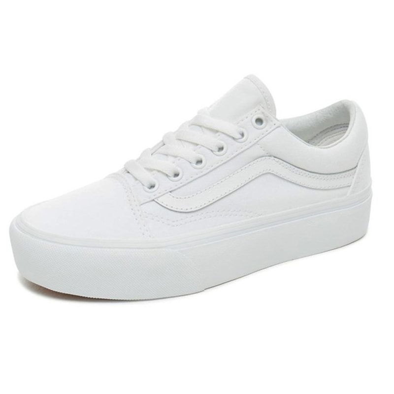 Tênis Feminino Vans Old Skool Platform Branco os melhores preços ...