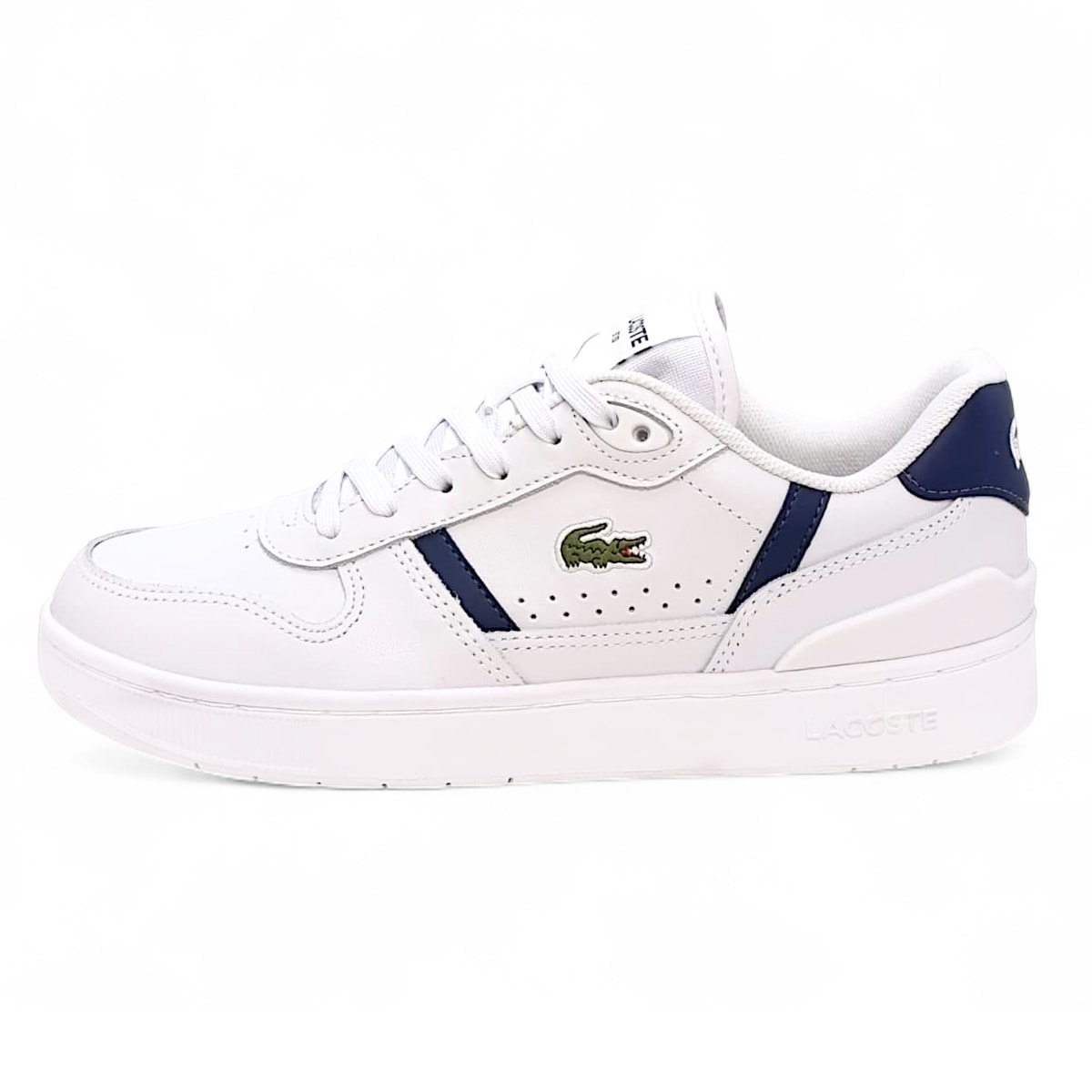 Tênis Lacoste T-Clip de Couro White Navy os melhores preços